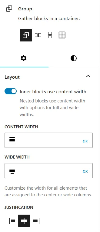 Configuring Gutenberg Group Block