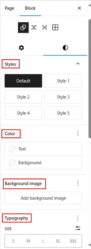 Group Block Customization