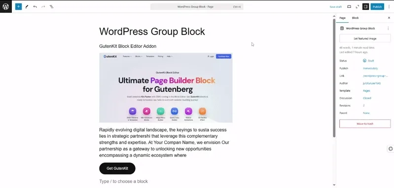 How to Add Group Block in WordPress
