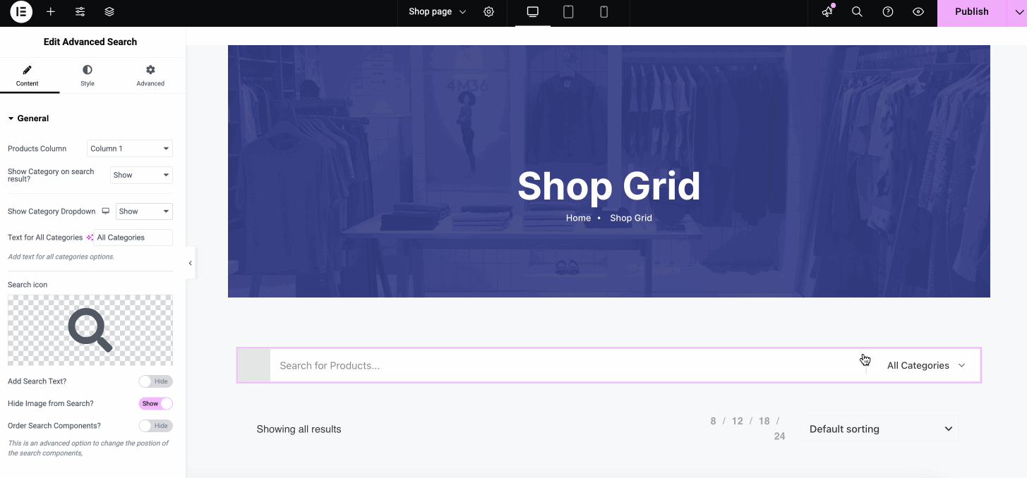 Hide WooCommerce product category from shop page using ShopEngine