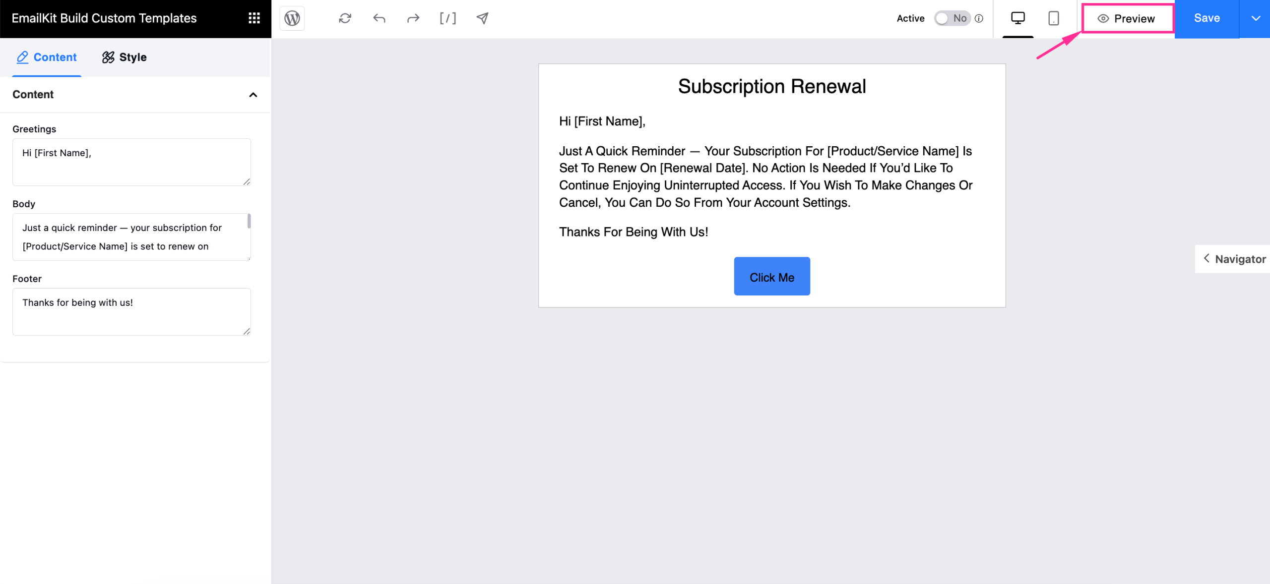 Preview the build WooCommerce followup email template example with EmailKit