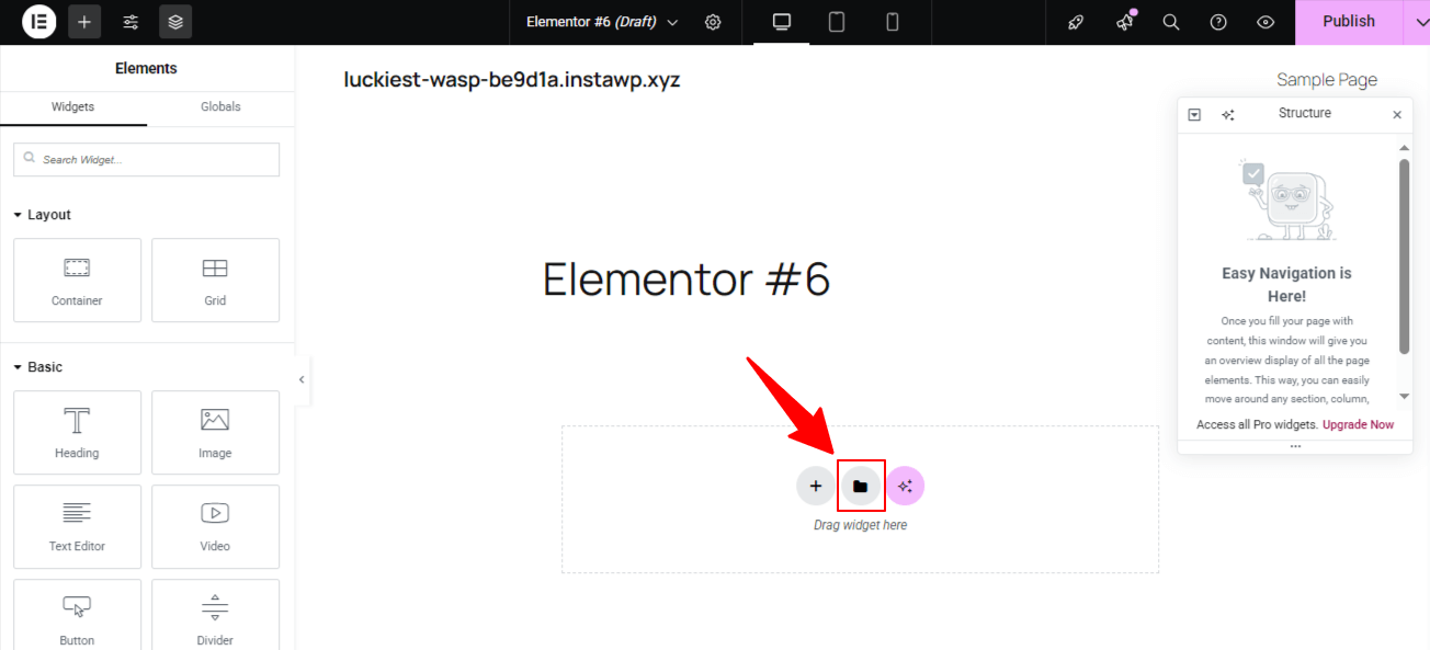 Access Elementor Template Library