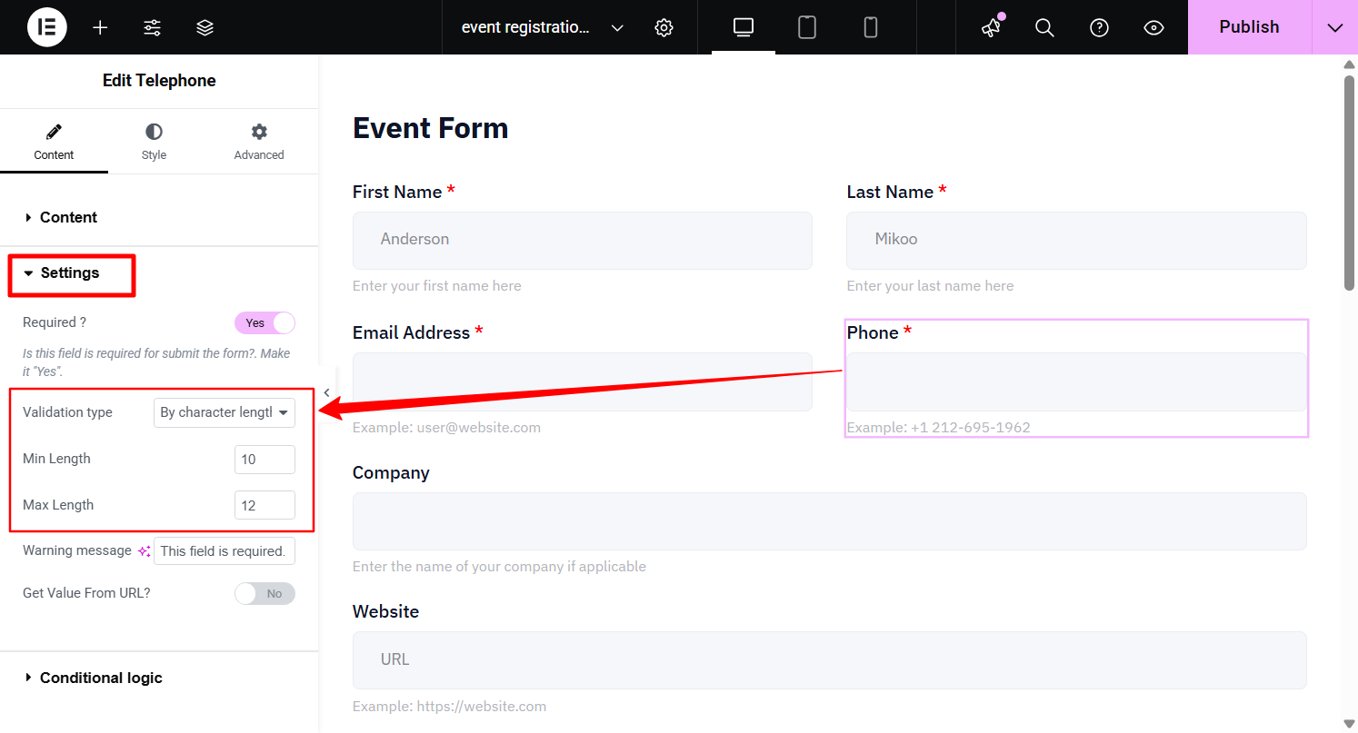 Add form validation in WordPress