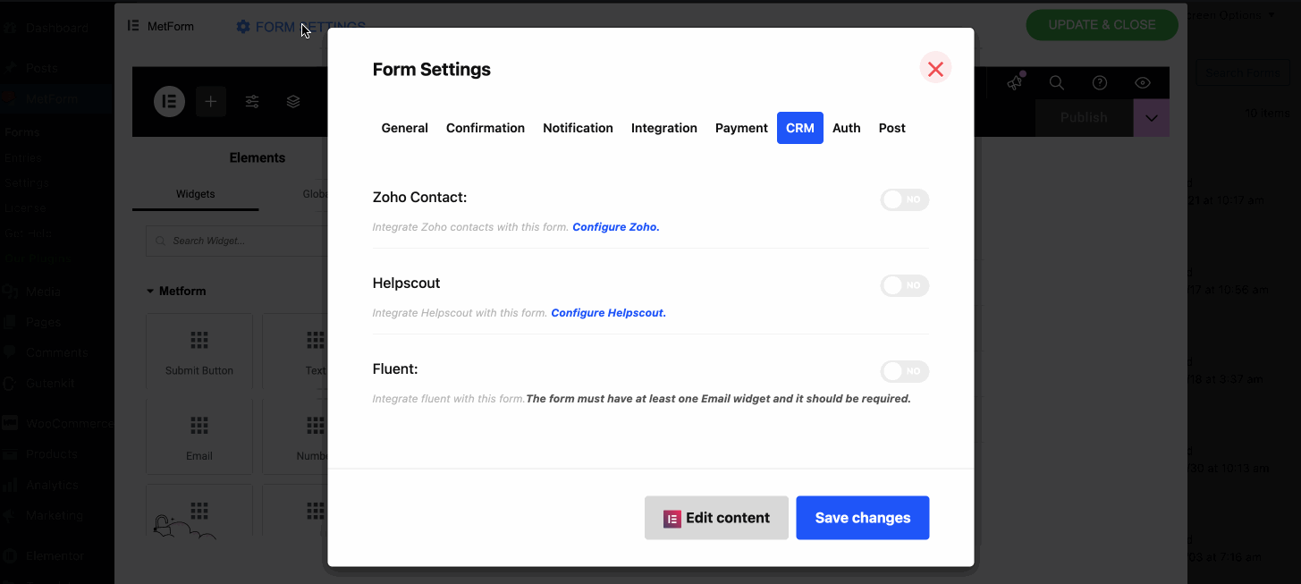 Help Scout integration with MetForm