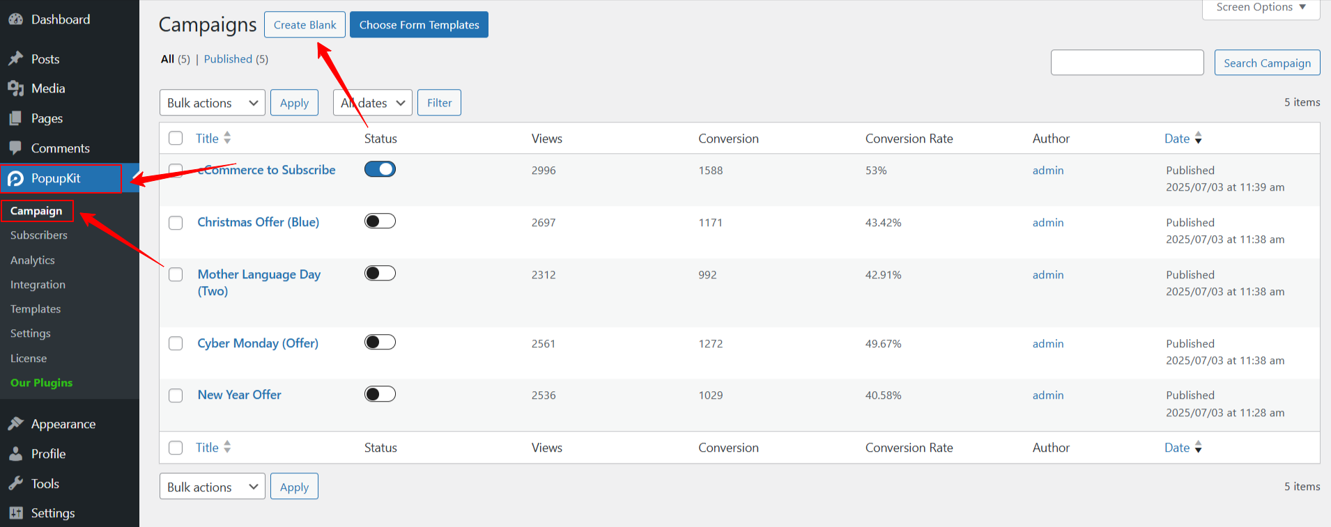 PopupKit Editor Interface