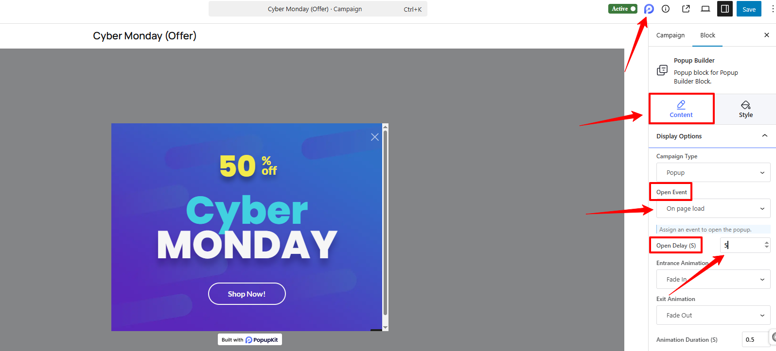 PopupKit on-page load popup