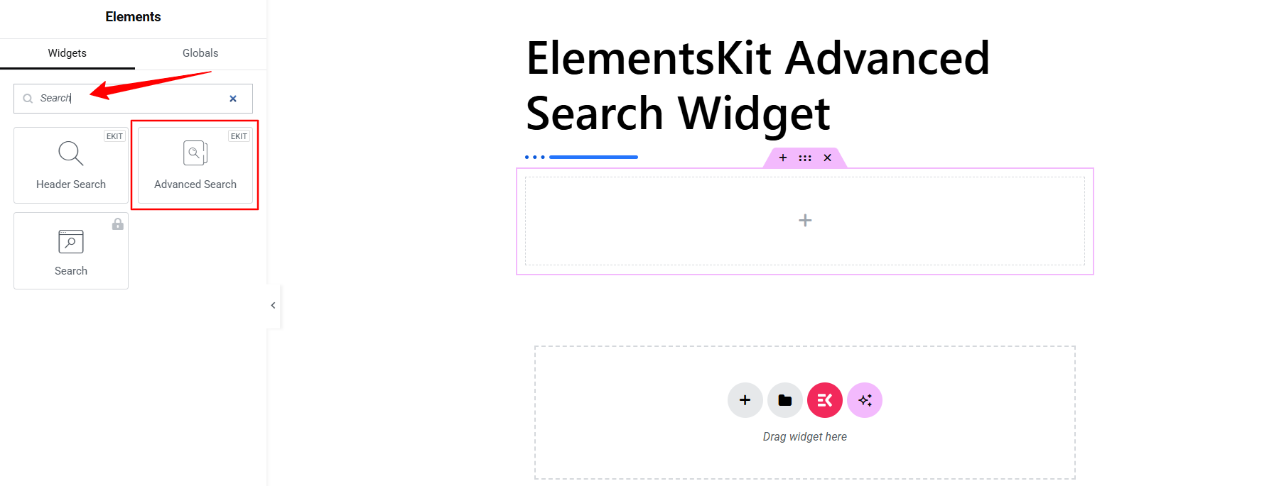 ElementsKit Advanced Search Widget