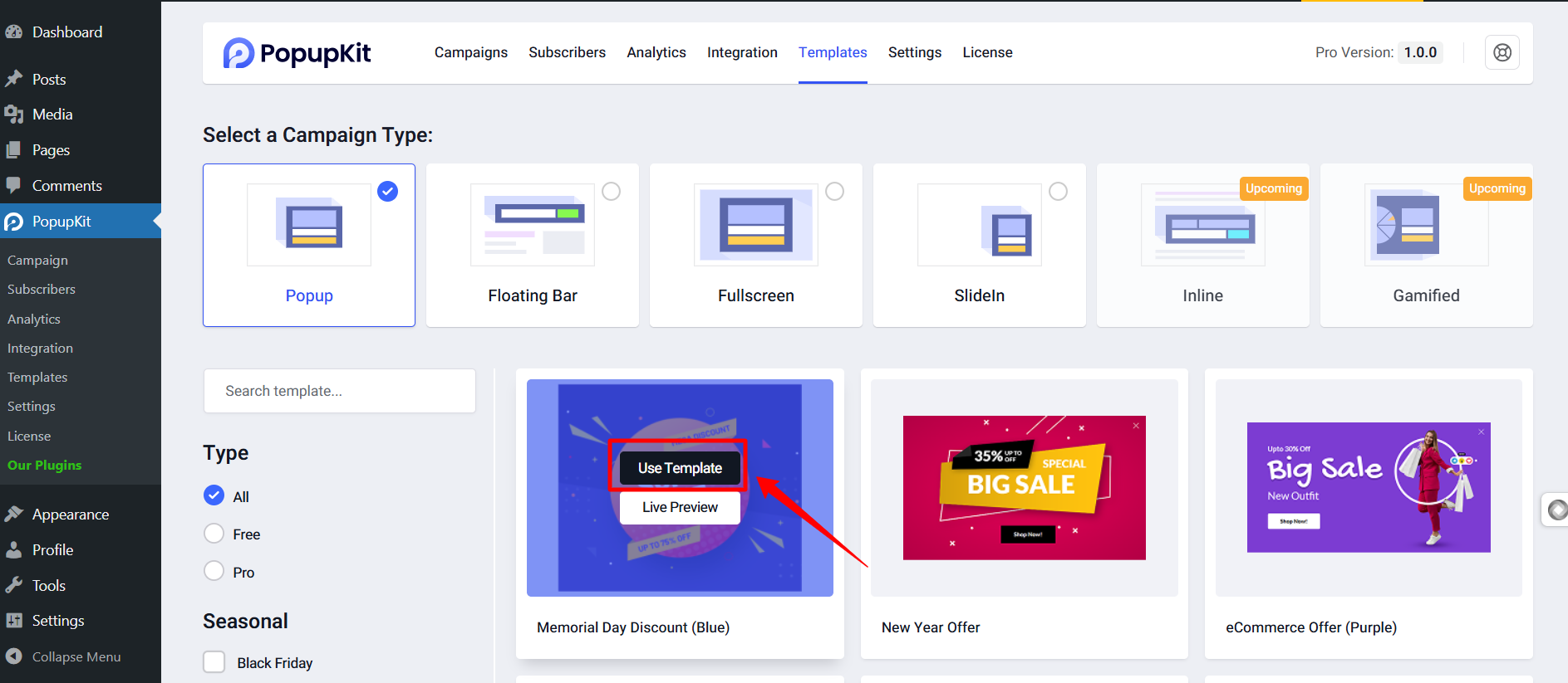 PopupKit Editor Interface