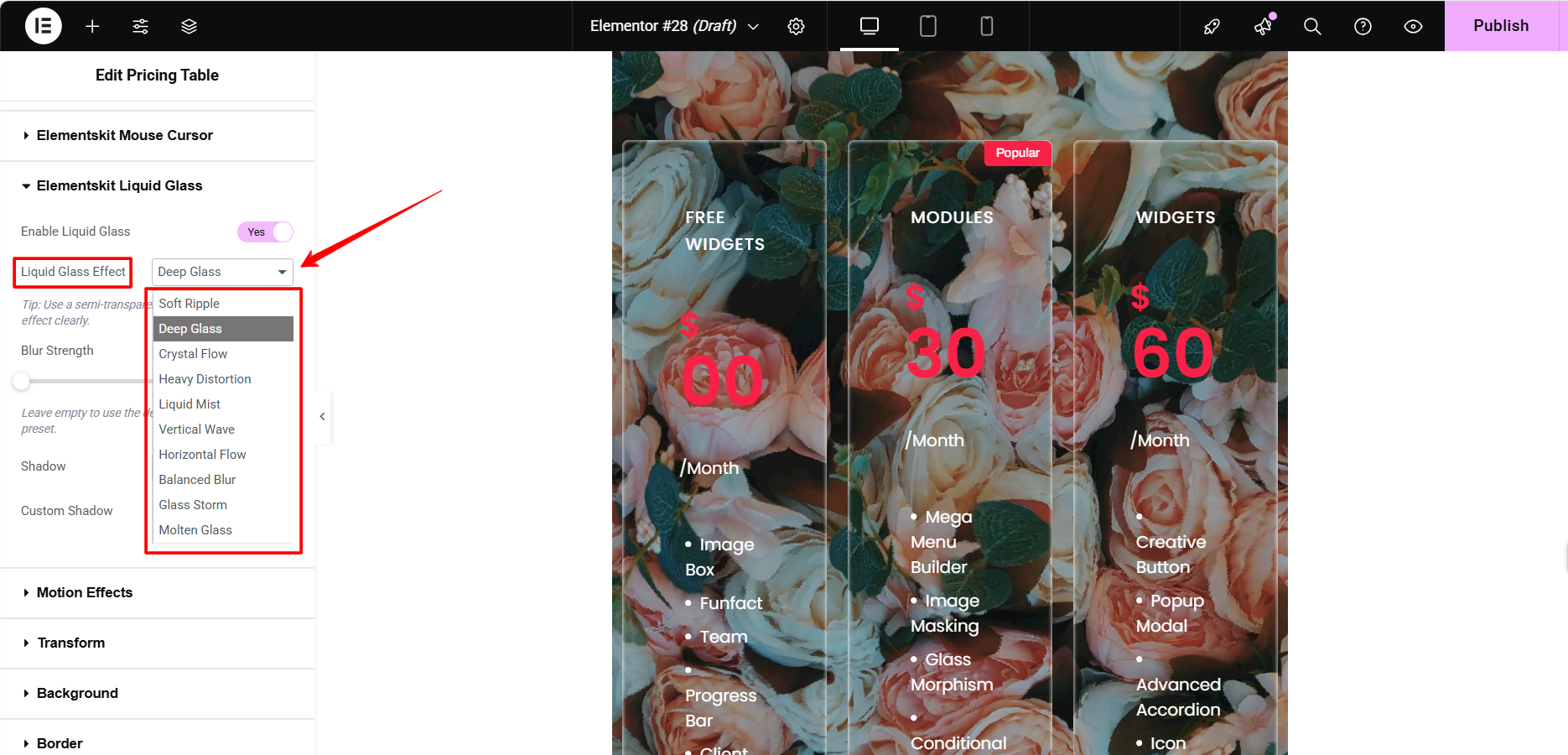 How to create Liquid Glass effects on WordPress website