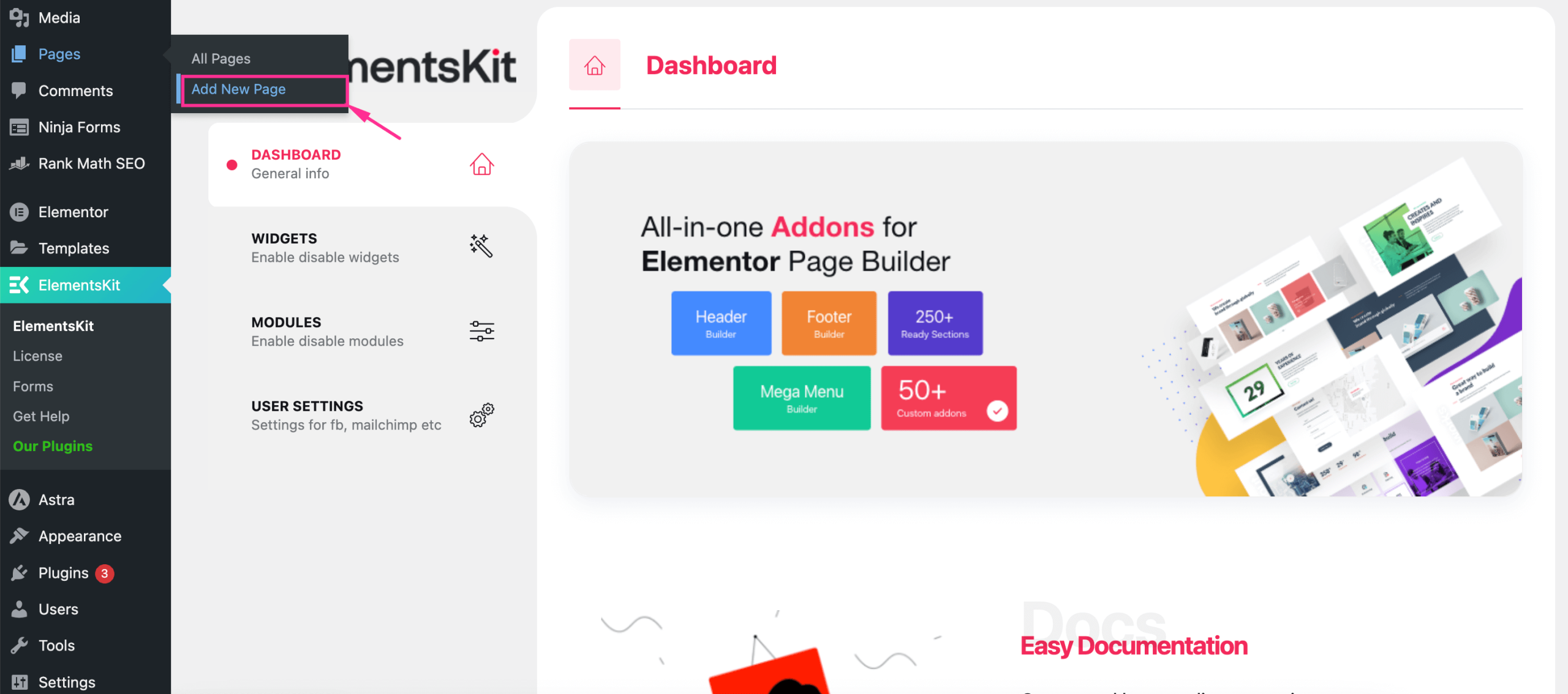 Add video gallery with an ElementsKit's video gallery widget