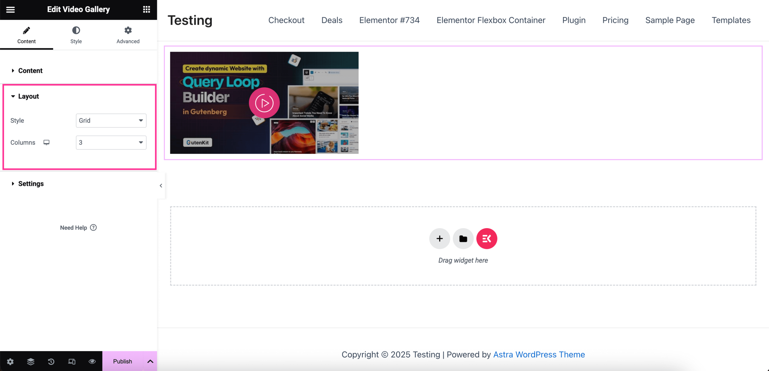 Customize Elementor Video Gallery with ElementsKit
