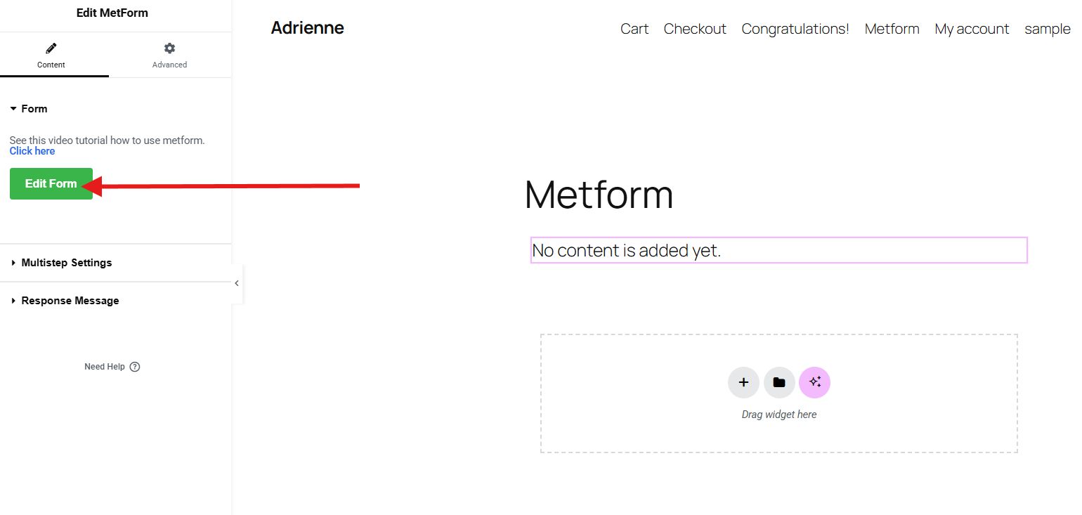 Editing MetForm
