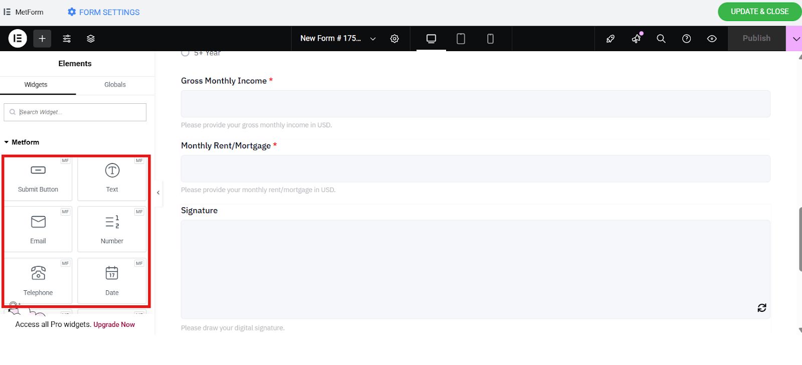 Customizing Loan Application Form