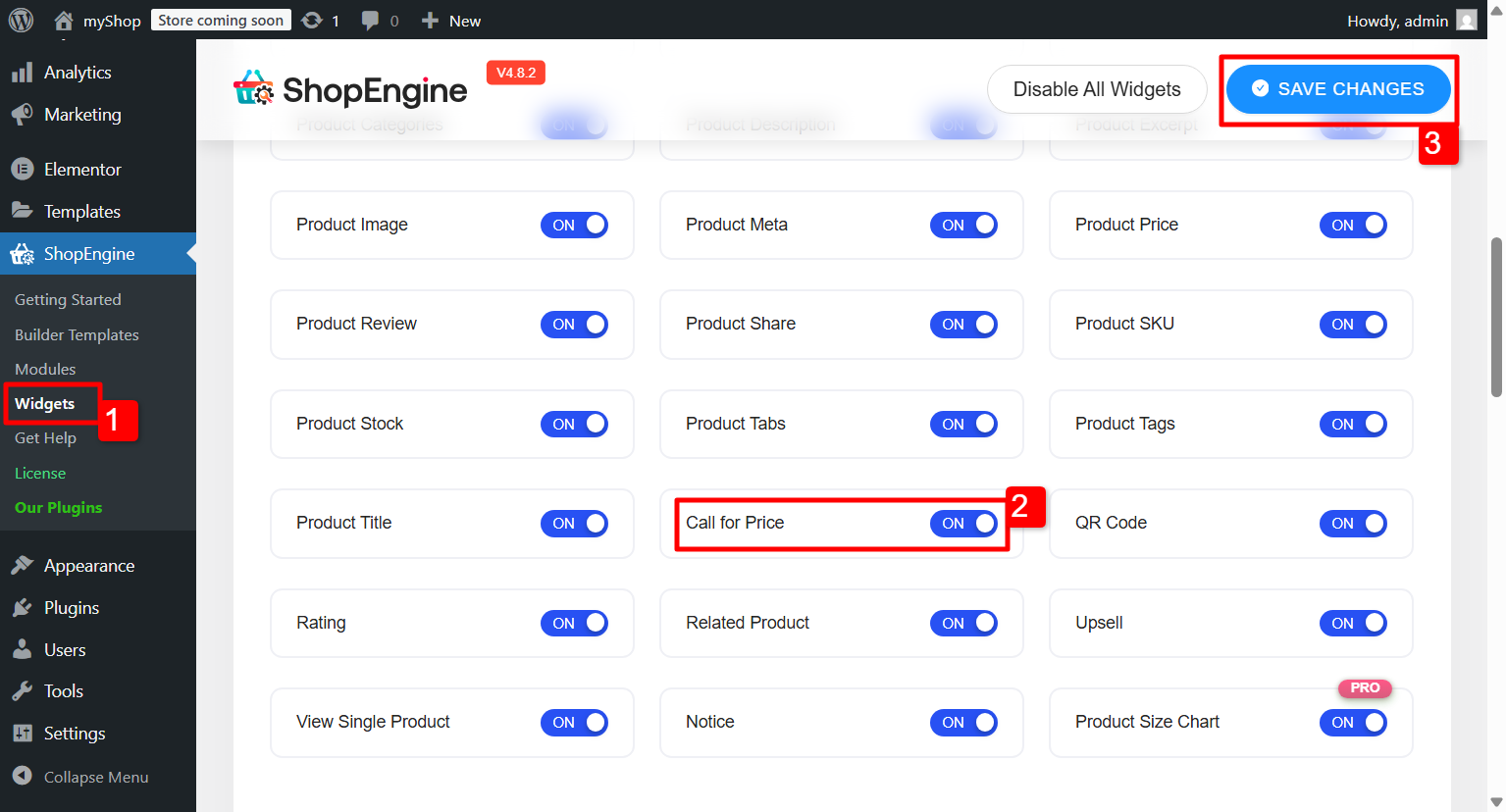 Activate WooCommerce Call for Price Widget