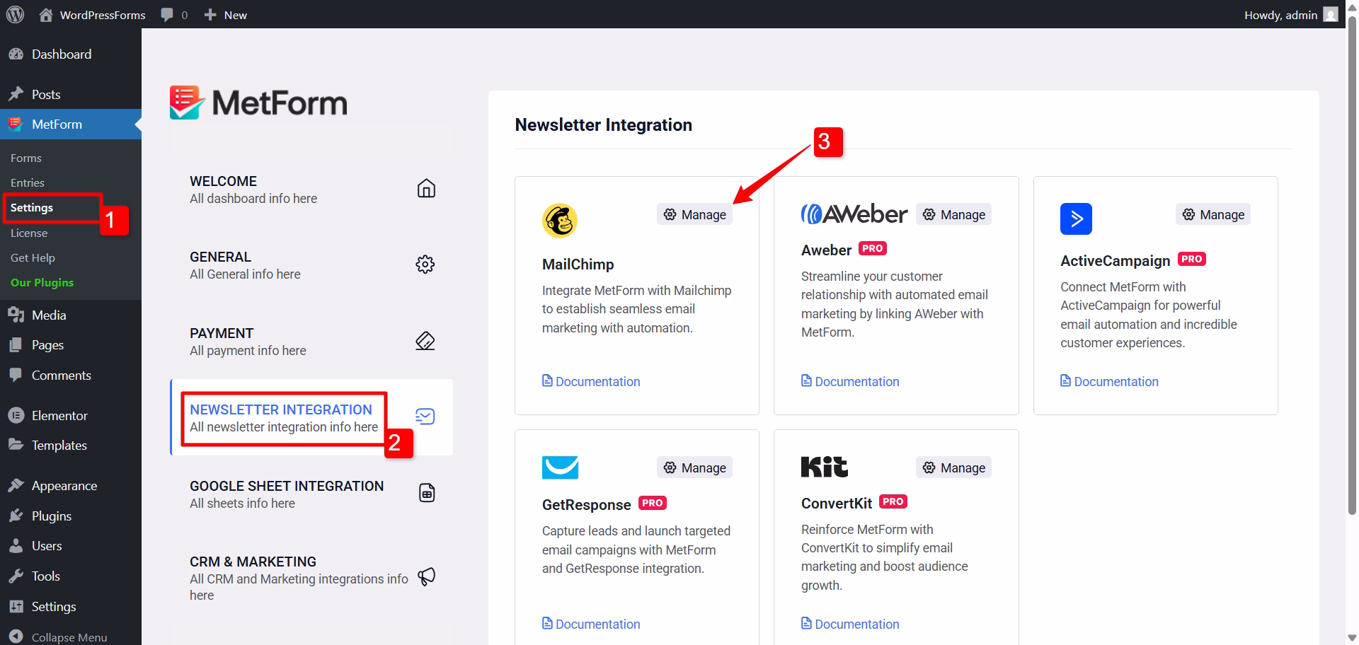 connect MailChimp with WordPress form