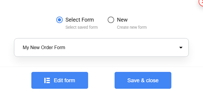 Editing the form