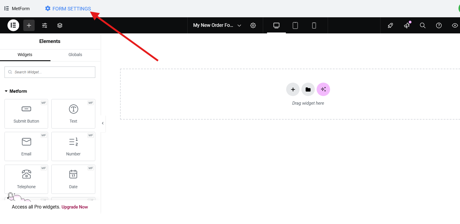 Enable form settings