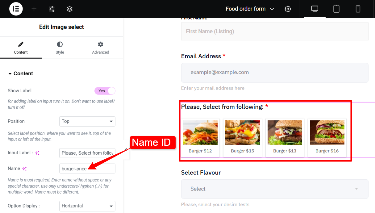 Show Total Price in food order form for WordPress