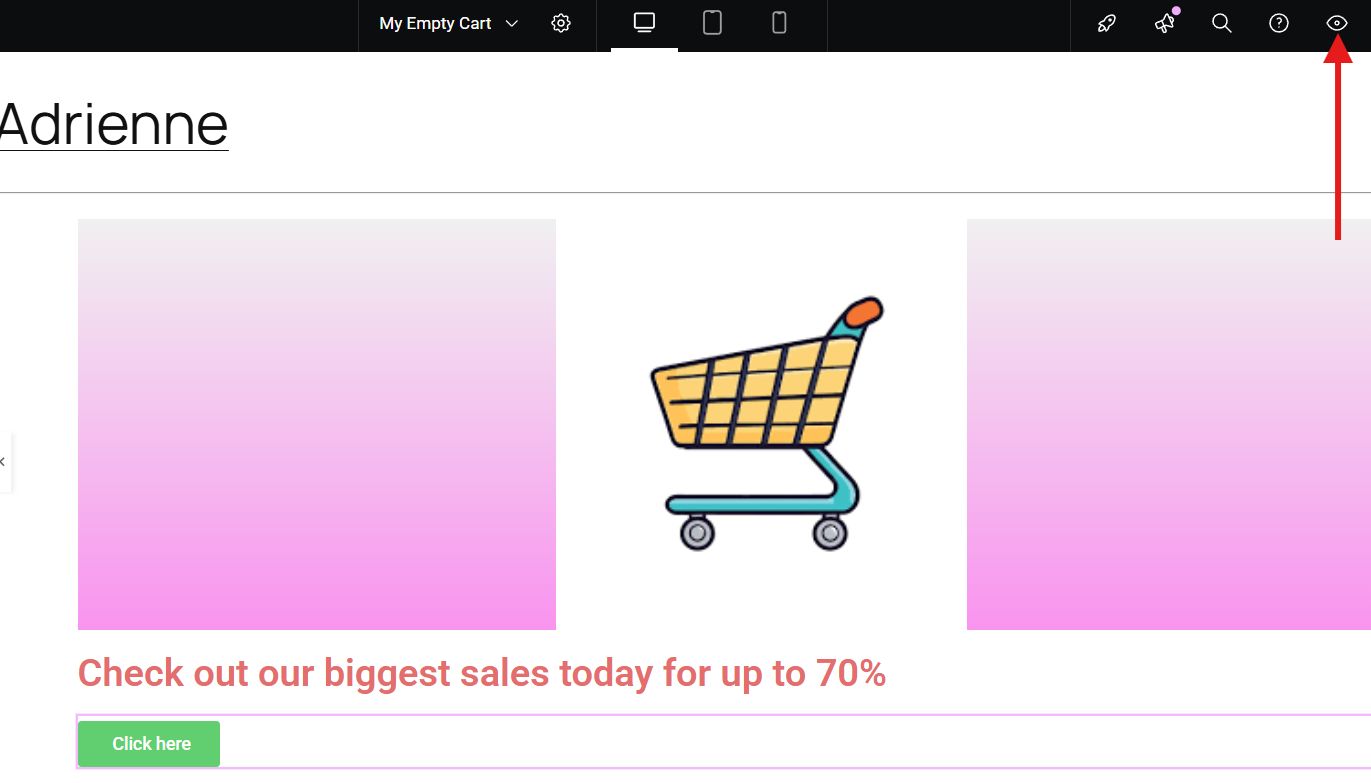 Preview empty cart template