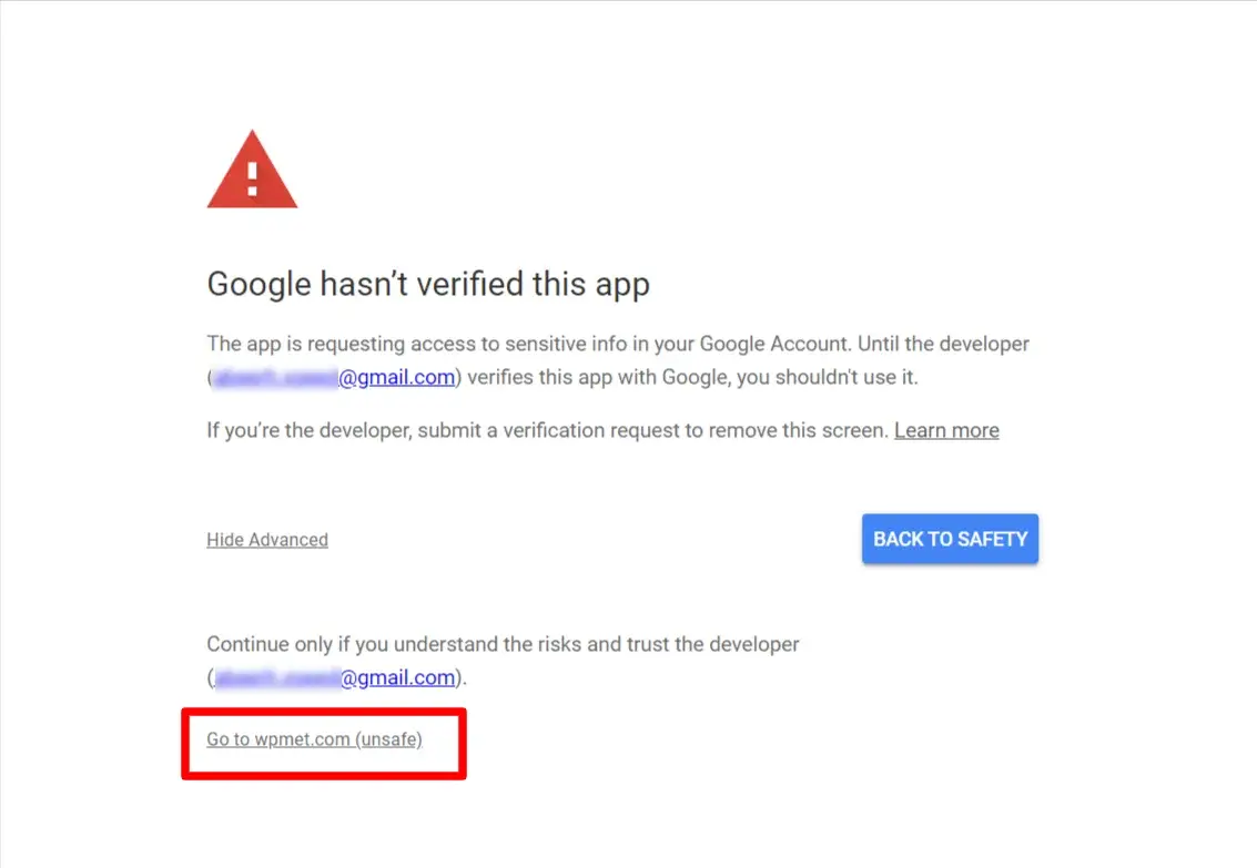 Verify app credential for Elementor form Google Sheet integration with ElementsKit