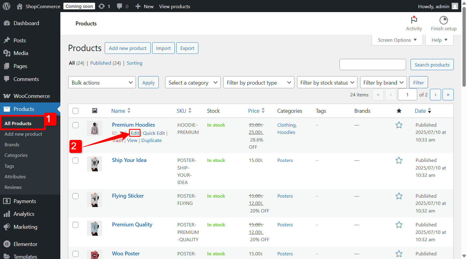 Edit WooCommerce products of upsell