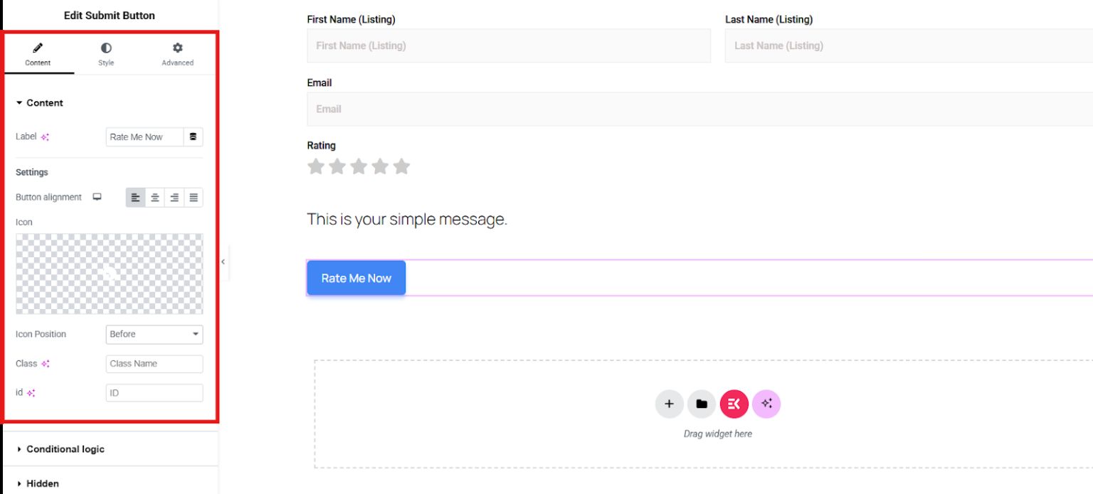 Customize Submit Button