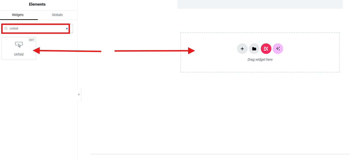 Drag Unfold Widget