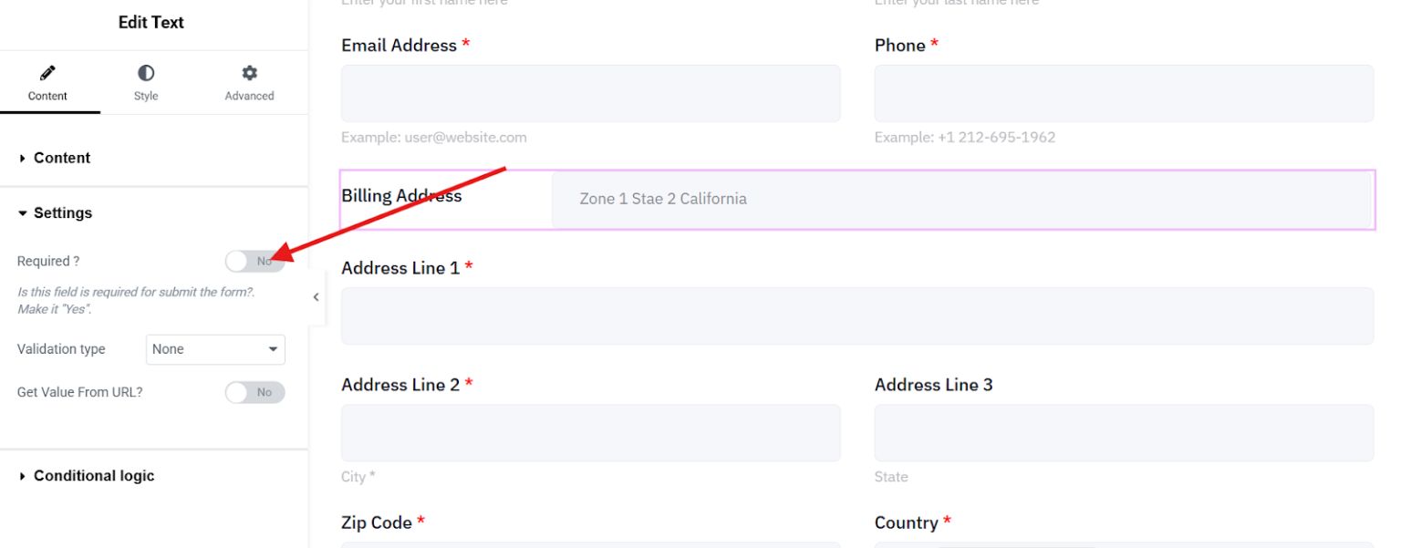 Enable required button