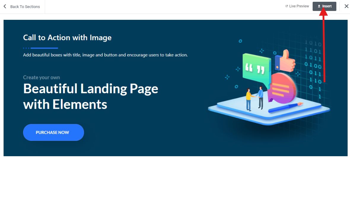 Insert call-to-action template