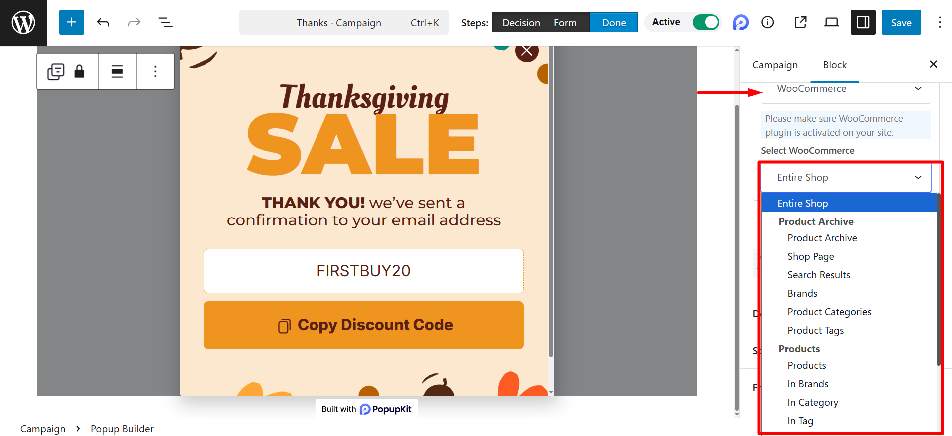 Select WooCommerce