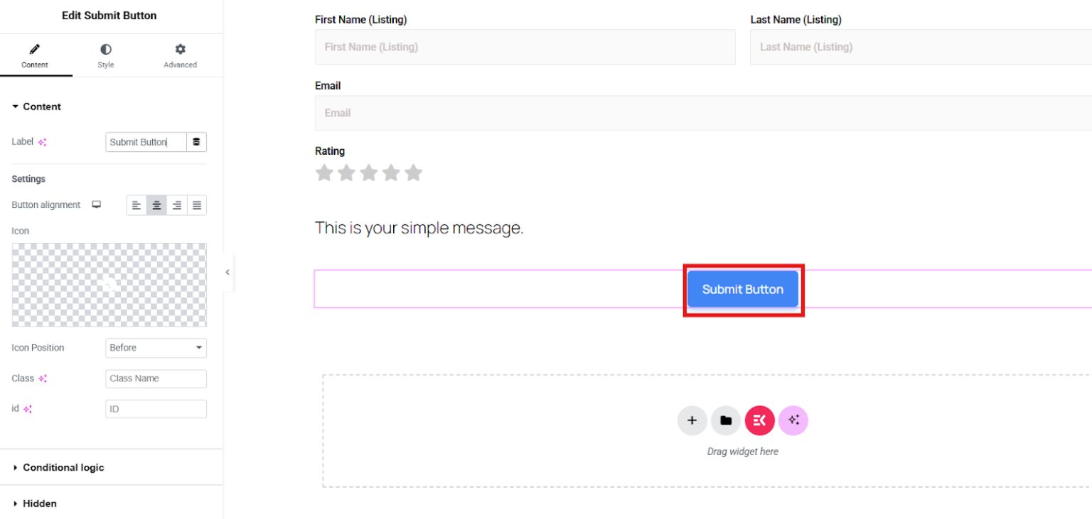 Submit Button Layout