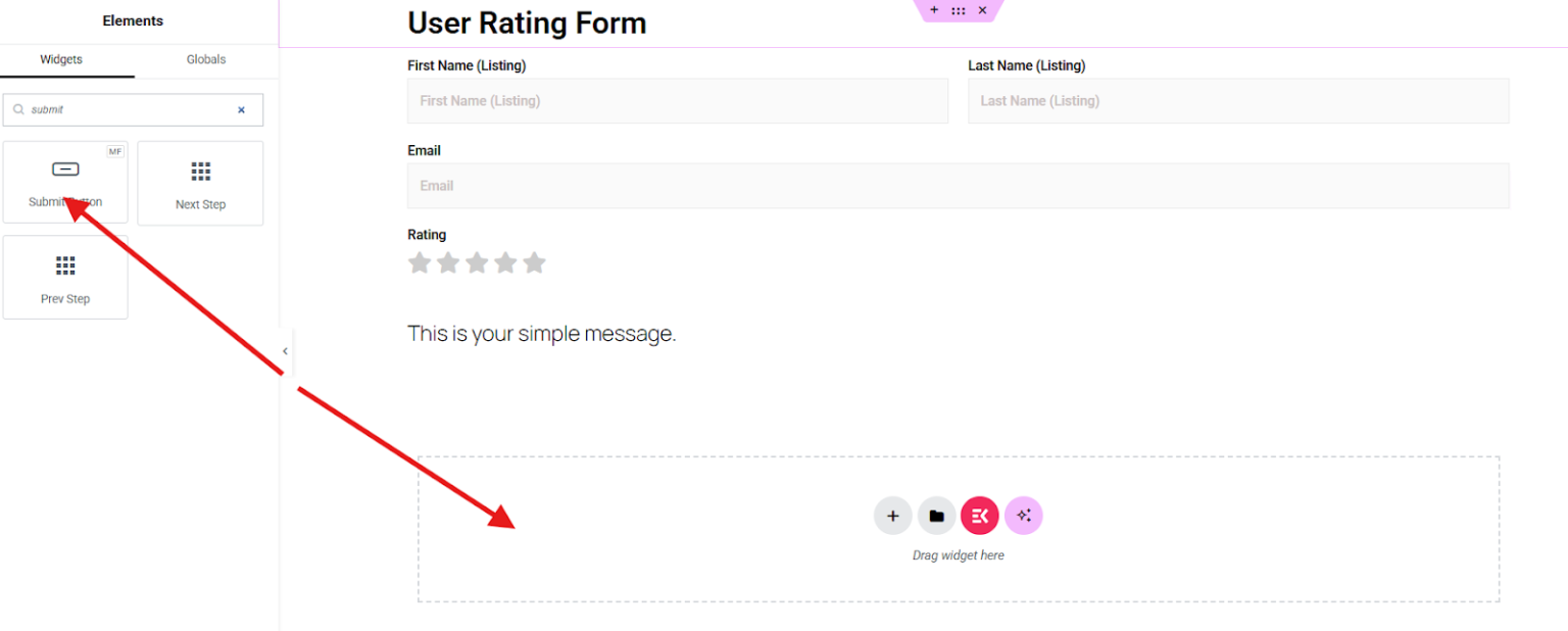 Submit Button widget