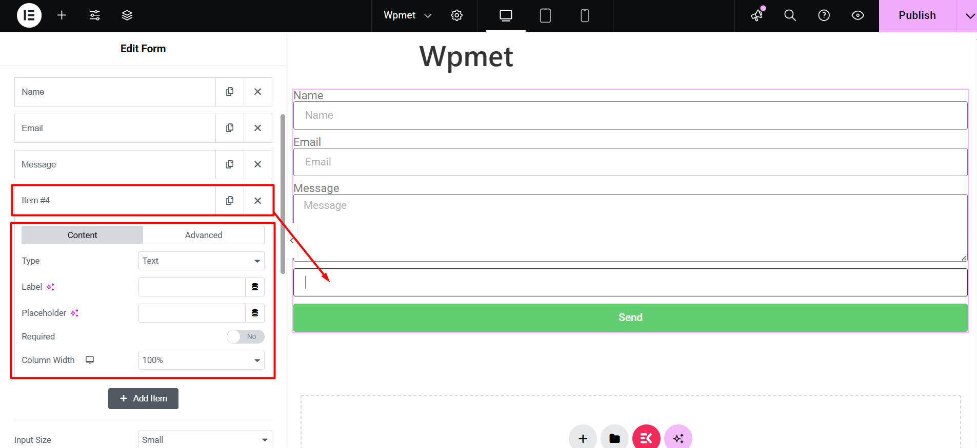 The item is added and you have to expand it now