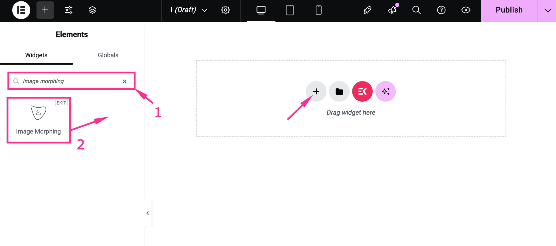 How to integrate image morphing in WordPress with ElementsKit