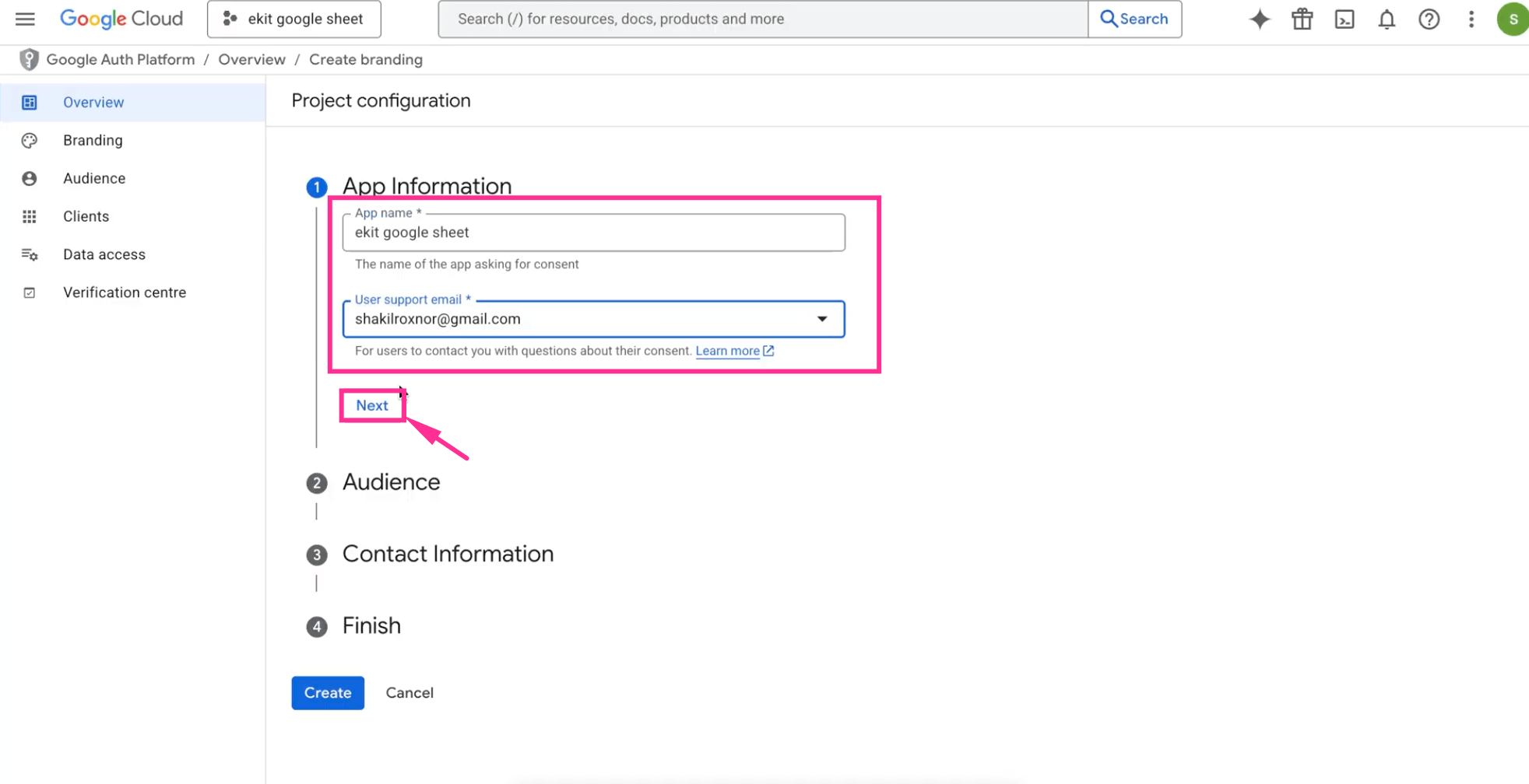 Configure Google Developer app for Google Sheet integration with ElementsKit