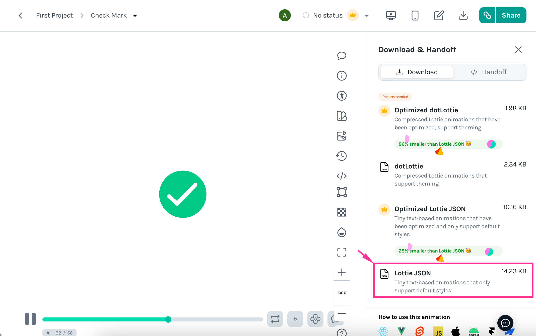 Customize Lottie content with ElementsKit