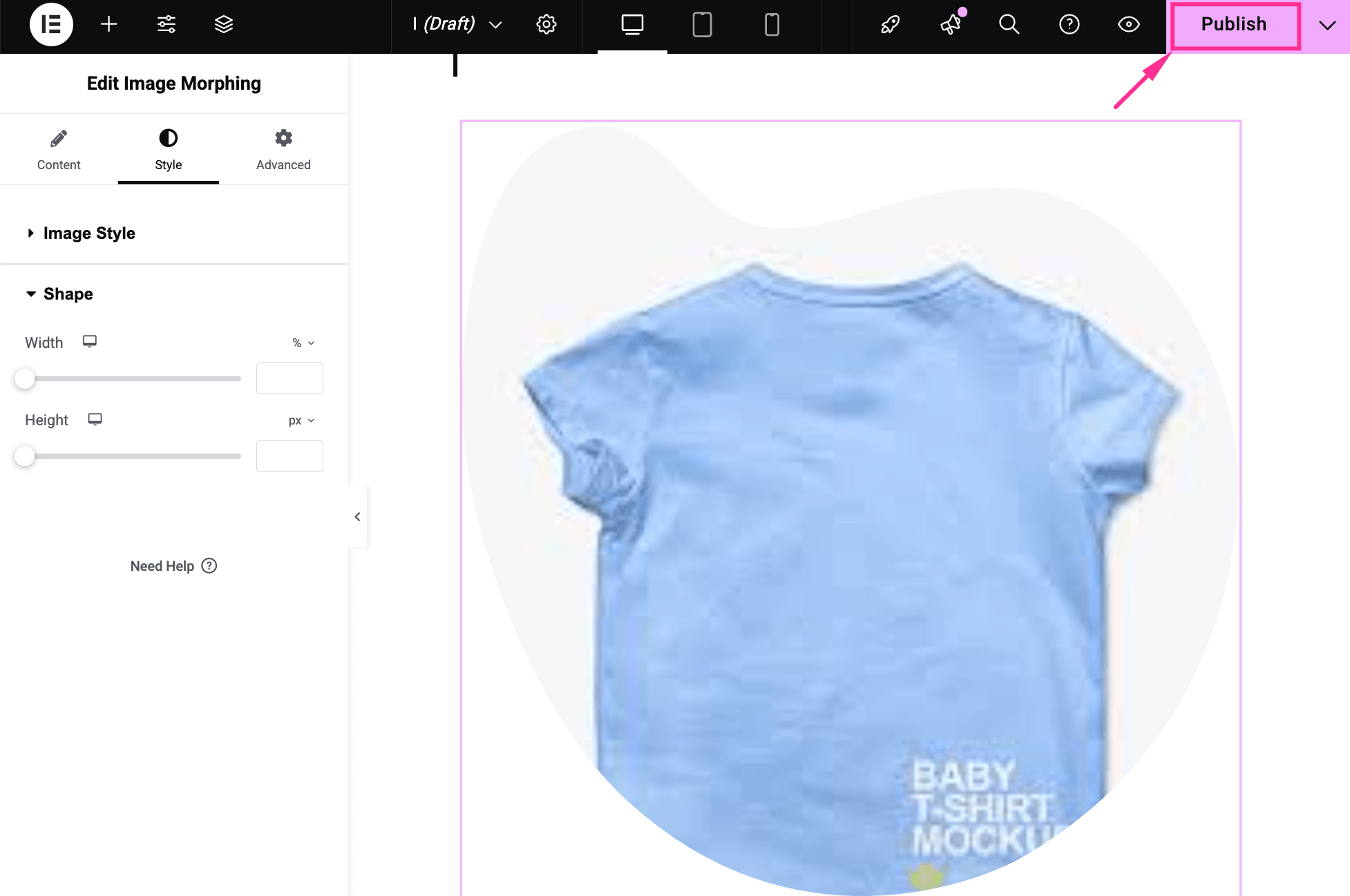 Publish Image Morphing with ElementsKit