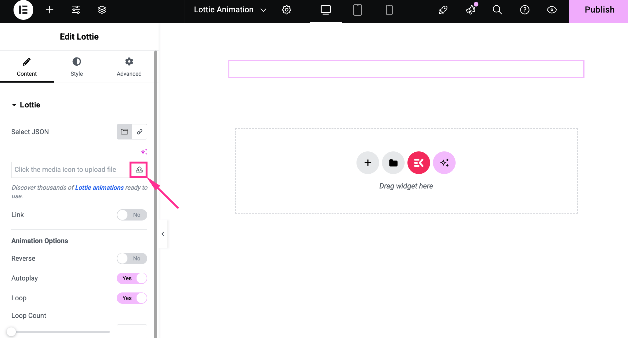 How to add Lottie Animations in WordPress with ElementsKit