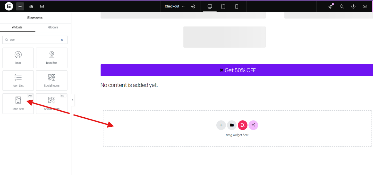 Add a feature box with an icon