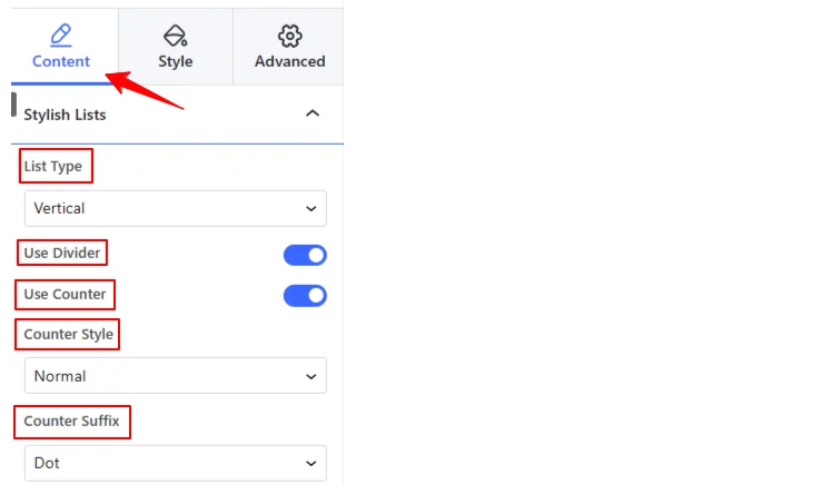 Customize Gutenberg list