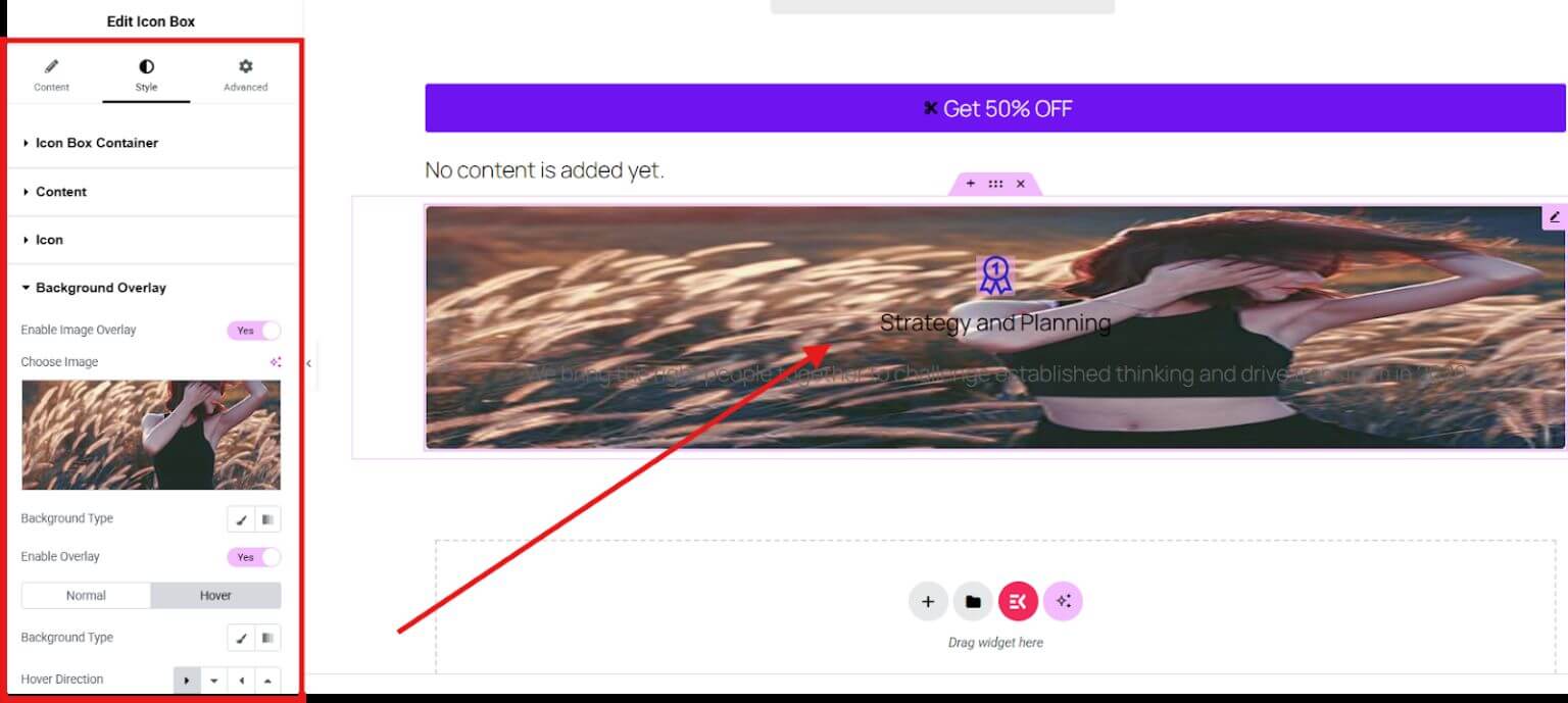 Customize your feature box with icon