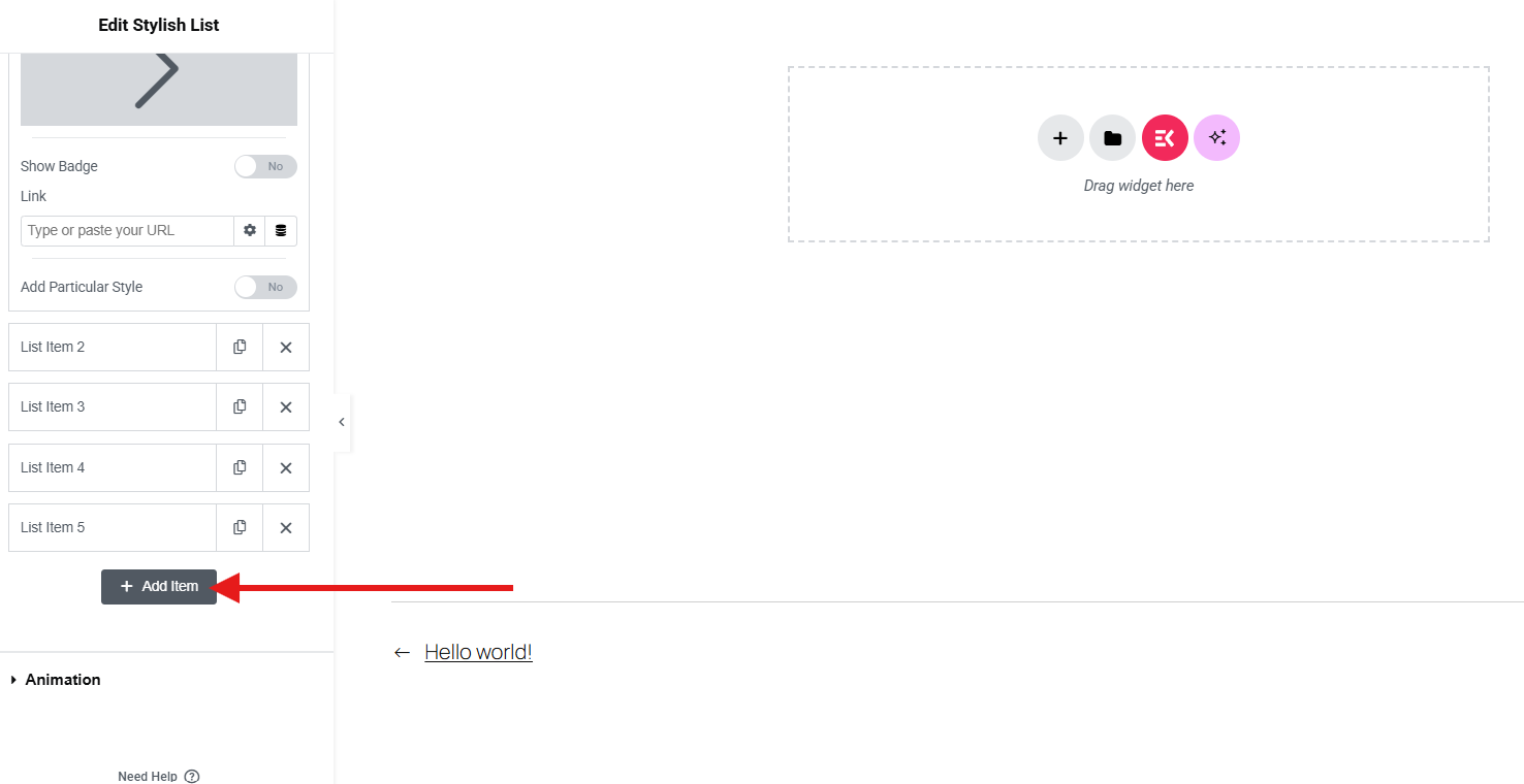 Edit, add list items