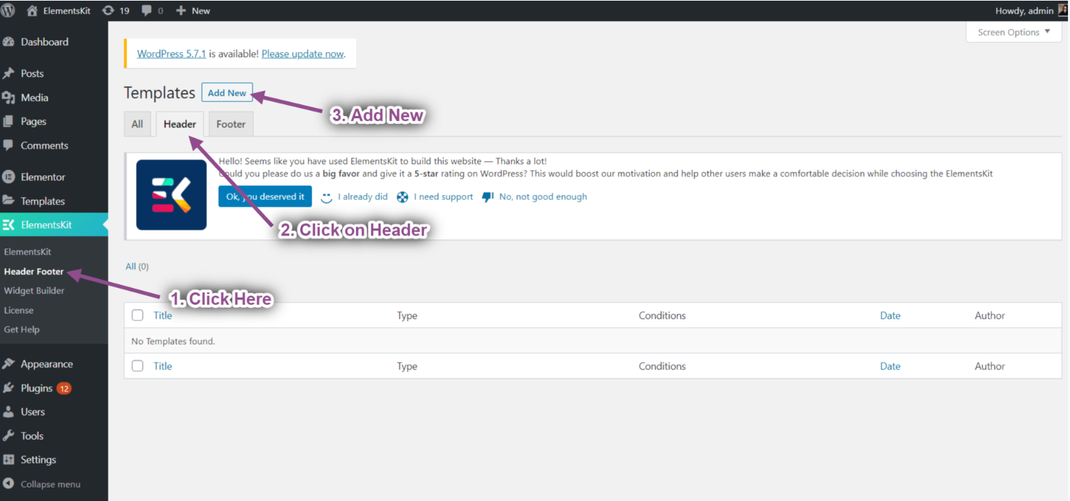 Create Website Header Template