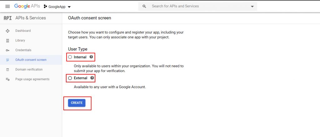 Open the OAuth consent screen