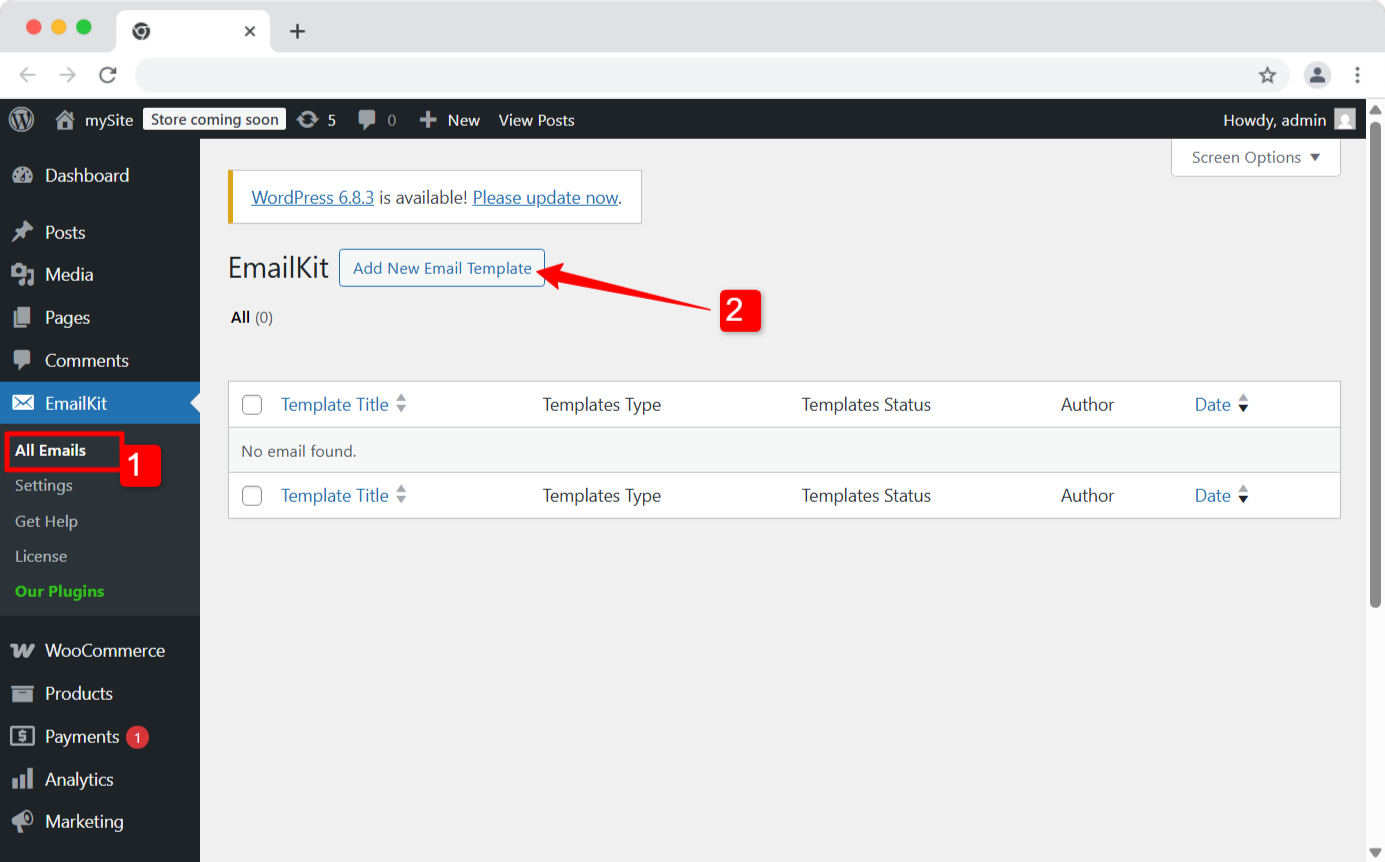Design invoice emails with EmailKit templates