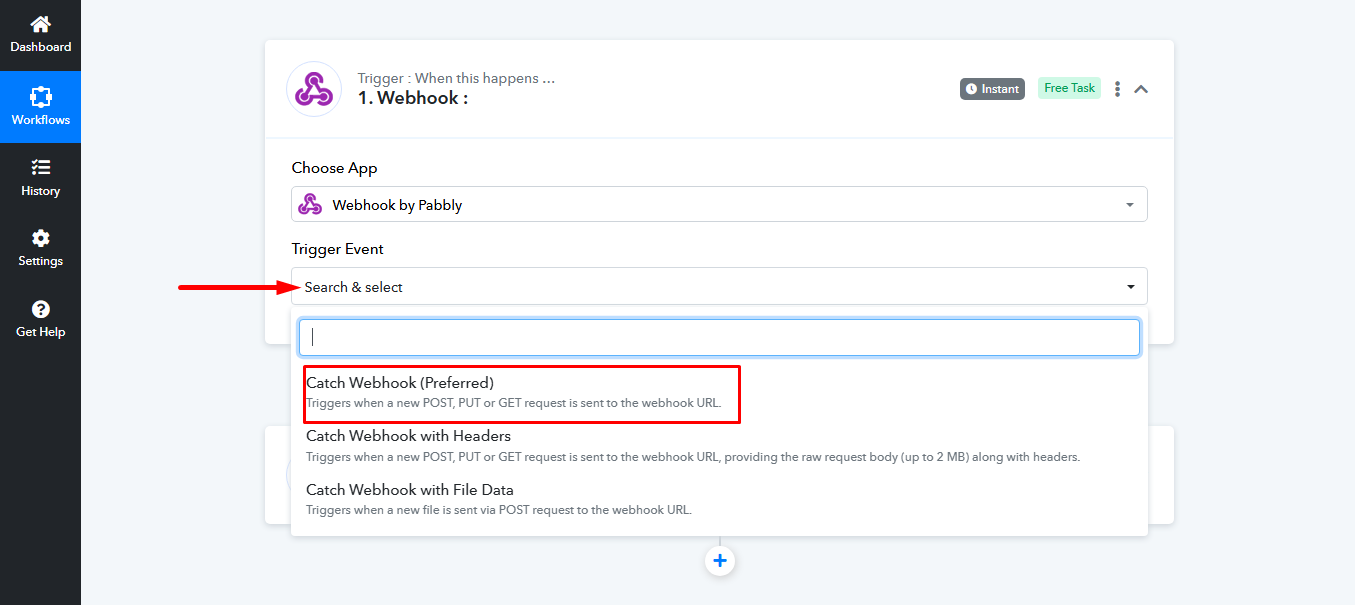 Choose the Trigger Event