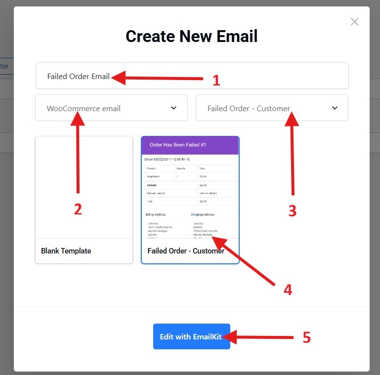 create new email template