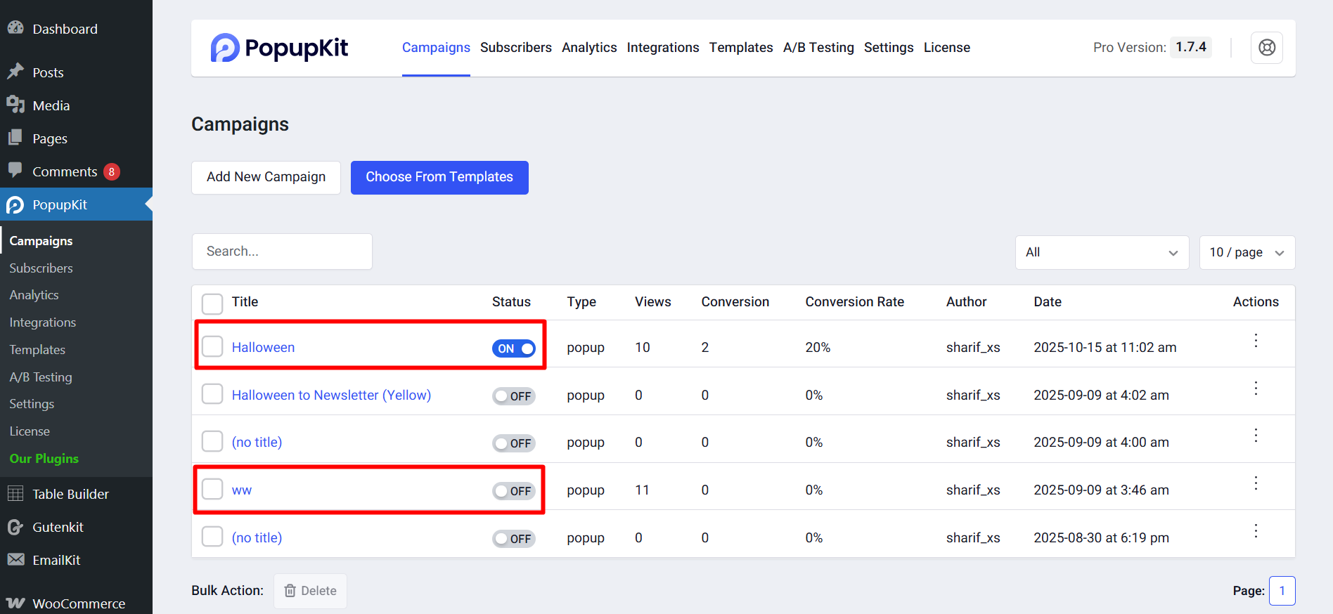 Halloween popup is now active and ww is inactive
