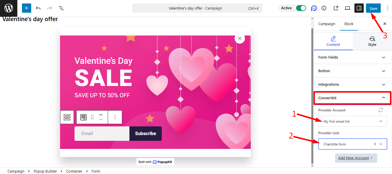 Provide account name and select provider list then save it