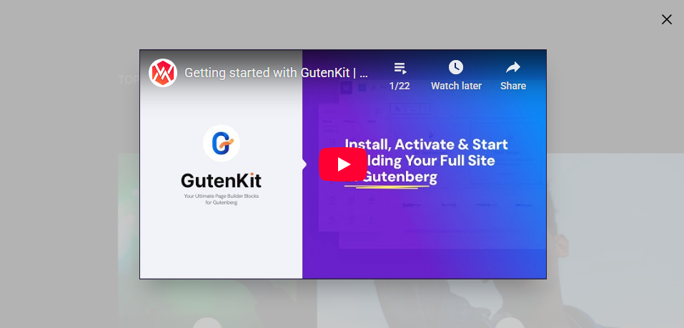 Video popup template